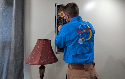 NightLightsElectric.com Logo, Electrical, electrician, residential, commercial, Generator installs, main breakers. breaker box, lighting, fans, electrical switch, wiring, rewiring, lighting design, 24/7 electrical services. homes, businesses.